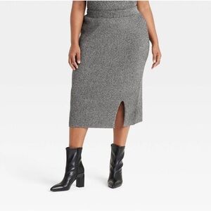 a new day Metallic Midi Sweater Skirt